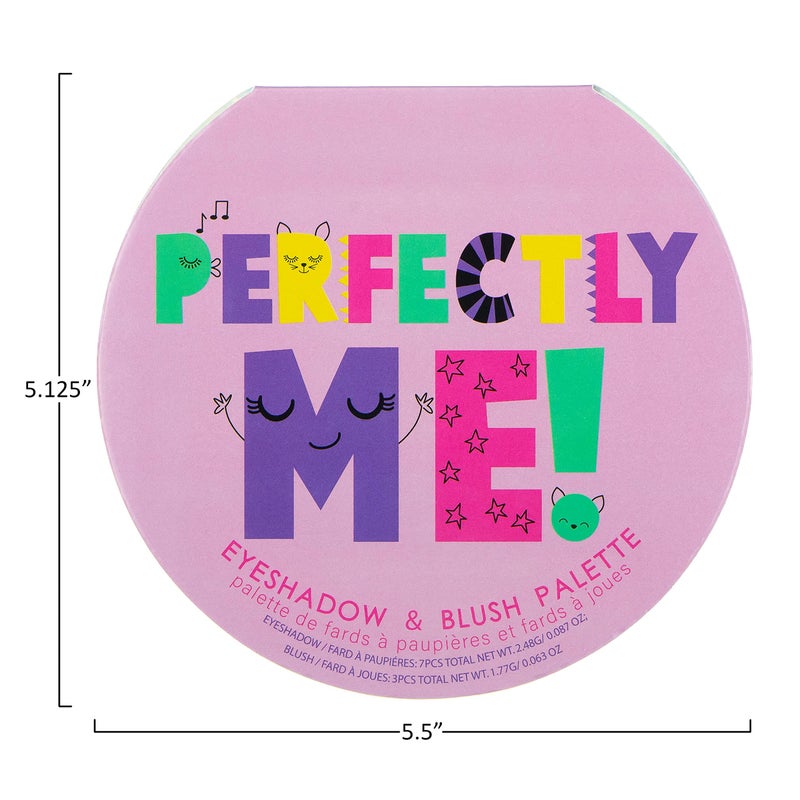 Expressions Perfectly Me Glisten & Glitter Makeup Palette 10 Color Eyeshadow Palette & Blush Makeup Novelty Beauty Set, Fold Out Compact with Mirror, Washable, Non-Toxic - Image 5