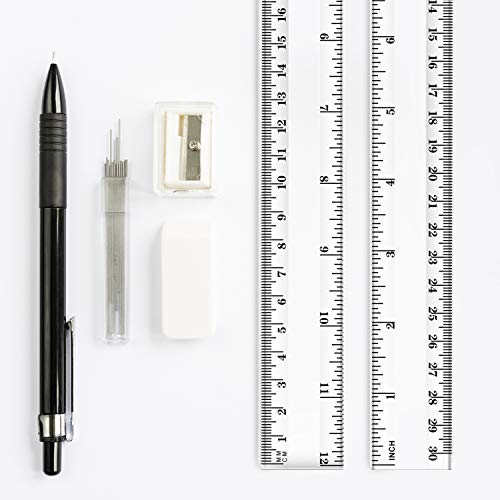 Chuangdi 20 Pieces 12 Inch Rulers Bulk Plastic Colorful Rulers for Kids Student Classroom School Office(Clear Color,Classic) - Image 5