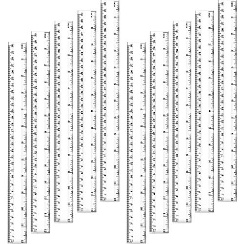 Chuangdi 20 Pieces 12 Inch Rulers Bulk Plastic Colorful Rulers for Kids Student Classroom School Office(Clear Color,Classic) - Image 1