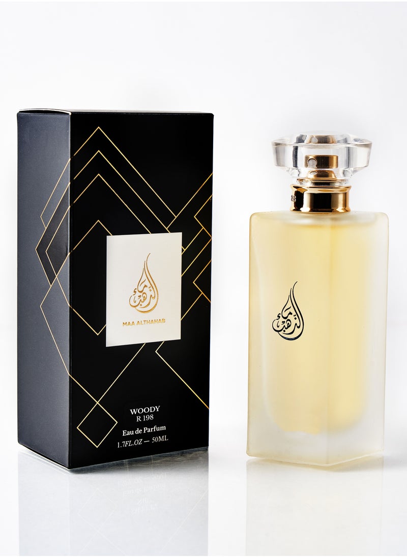 Maa Althahab - Woody R198 Inspired by Paco Rabbane One Million Lucky For Men EDP 50ML - Image 1