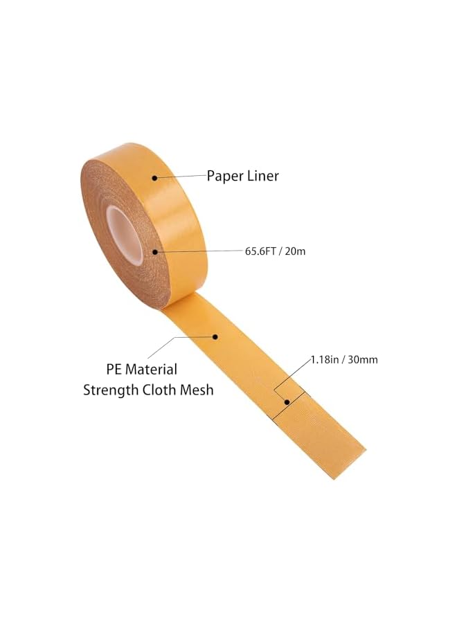 PROMASS promass Double Sided Carpet Tape,1.18inchx66FT(20m),Versatile Clear Double Sided Tape Heavy Duty, High Tack,Rug Tape for Carpet Floor Hardwood Floors and Area Rugs, mats,Wall Hanging etc,Residue Free.  - Image 2