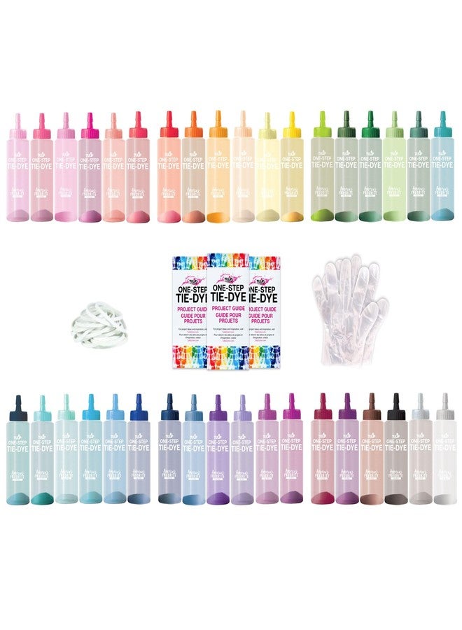 توليب صبغة توليب وان ستيب تاي داي كولور مانيا، 36 لونًا نابضًا بالحياة، مجموعة صبغة تاي داي الكل في واحد للمجموعات الكبيرة، زجاجات صبغة دائمة للأقمشة مملوءة مسبقًا، قفازات، تعليمات الاستخدام - Image 4