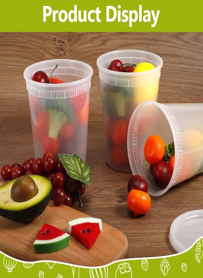 CLRBEATTY 50 Pack 32oz Plastic Deli Food Storage Containers with Lids, Leak Proof Clear Soup Containers, Meal Prep Containers, Microwave Dishwasher Freezer Safe - Image 5