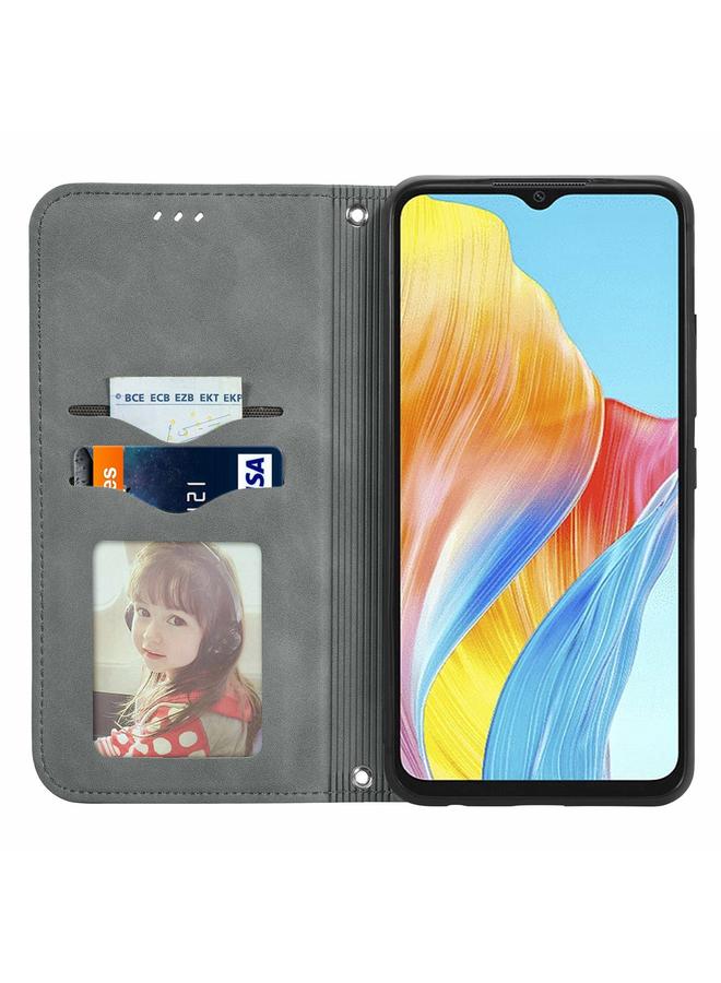 S-TOP Case For OPPO A38 Retro Skin Feel Magnetic Flip Leather Phone Case - Image 3