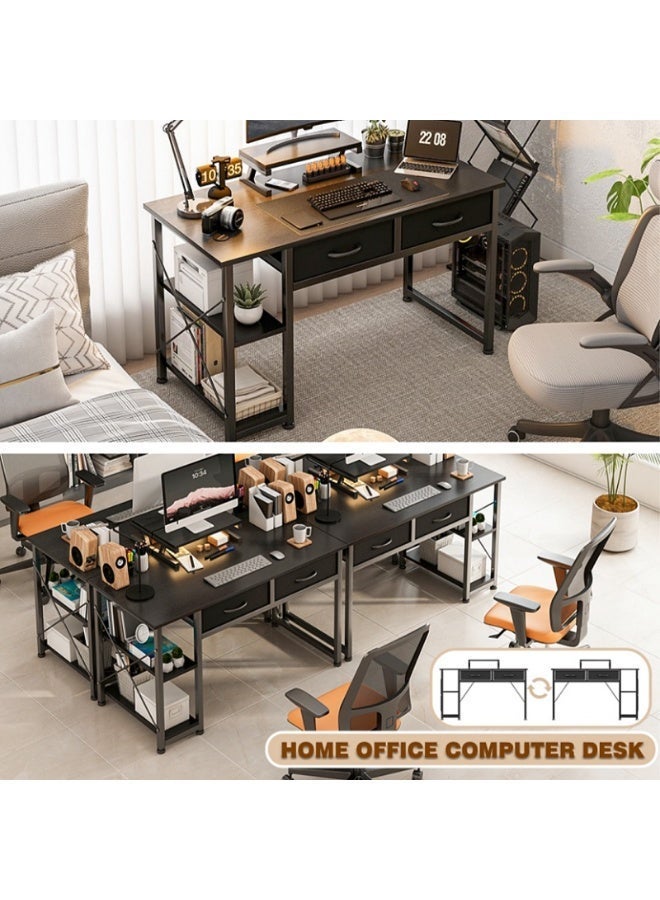NEWLAN Office Desk Computer Desk Study Desk Writing Table Gaming Desk with 2 Fabric Drawers, Modern Study Table with Storage, Easy to assemble 100 x 75 x 53 cm - Image 5