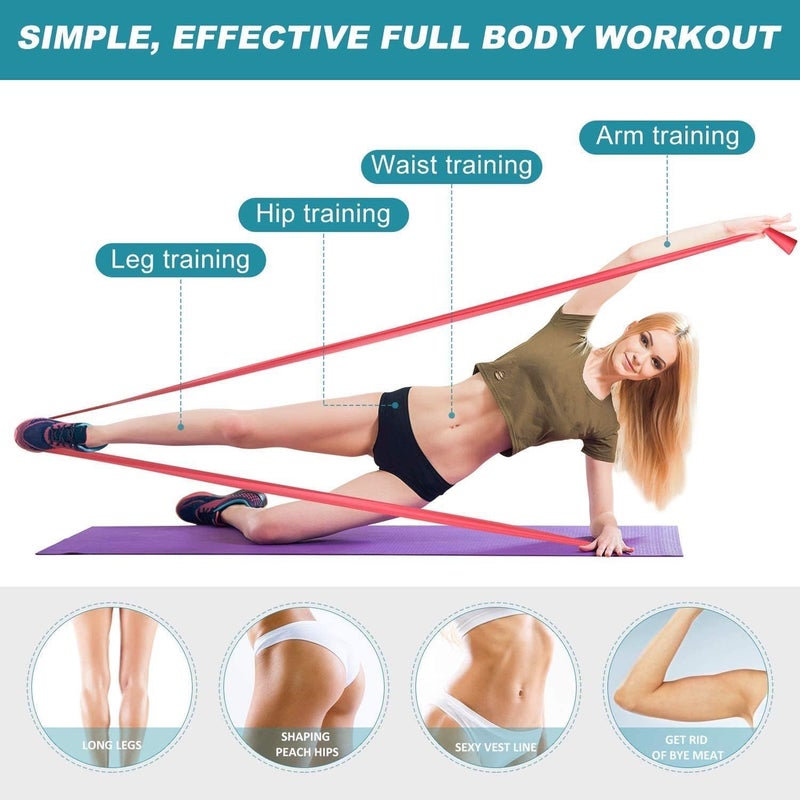 SportQ Exercise Latex Resistance Bands Set Resistance Bands for Physical Therapy Strength Training Fitness Ballet Yoga - Image 2