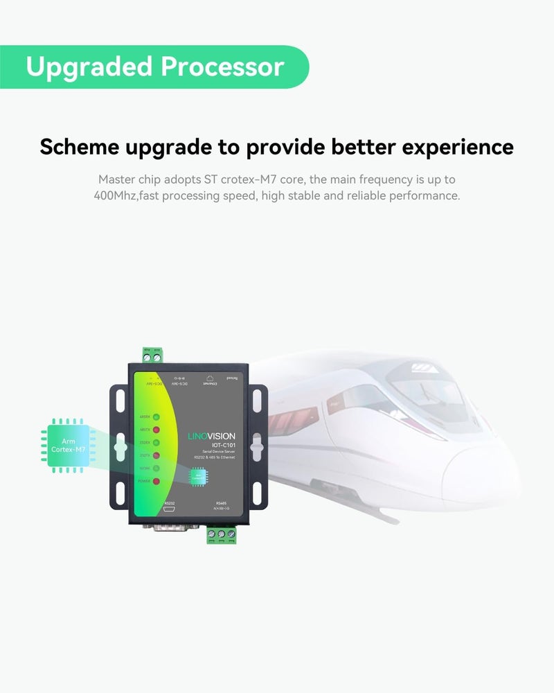 LINOVISION خادم تسلسلي مزدوج المنافذ، محول RS485 و RS232 إلى إيثرنت، تحويل Modbus RTU/TCP، محول RS485 و RS232 إلى RJ45، معالج مطور - Image 4