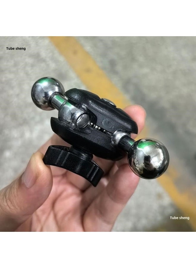 Generic 17mm Ball Head To 1/4 Inner And Outer Mobile Phone Bracket Replacement Pan/tilt Universal Wheel Adapter Pea Pods Connection Accessories-Body Color:Double Metal Ball Steering Joint (double 1/4 Screw)  - Image 3