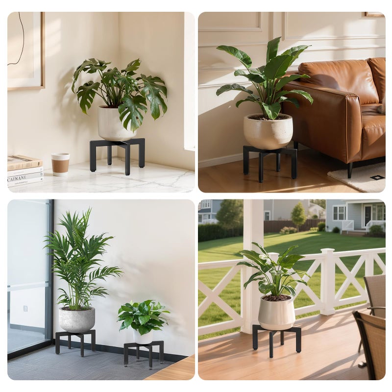 JND Adjustable Plant Stand Indoor Outdoor,Metal Modern Plant Stands, Plant Stand with Adjustable Feet,Low Short Plant Stands,Fit 8-12 inch Pots,Black (Pot & Plant Not Included) - Image 5