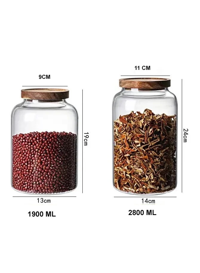 1Chase Borosilicate Glass Coffee Storage Jar with Lids Thicken Glass Coffee Canister