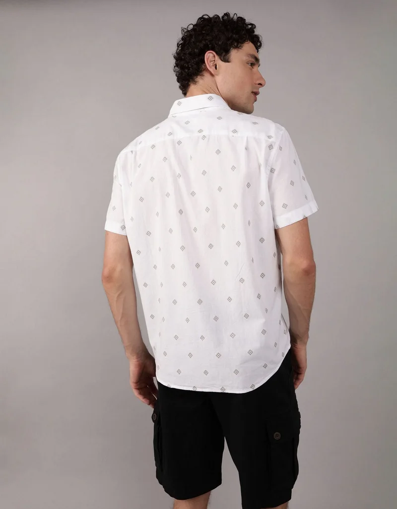 امريكان ايجل قميص مع أزرار  مزيّن بطبعة