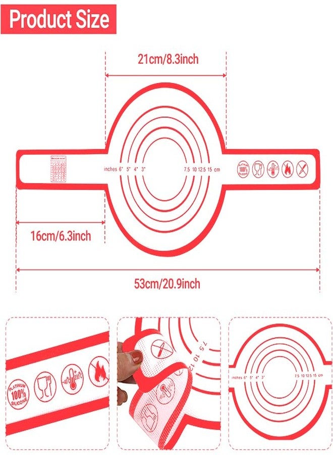 Cielasis 2 Pieces Silicone Bread Sling, Non-Stick Silicone Baking Mat for Sourdough Bread, Easy to Transfer Sourdough Bread,Reusable Long Handles Sourdough Silicone Bread Sling Dutch Oven Baking Mat - Image 3