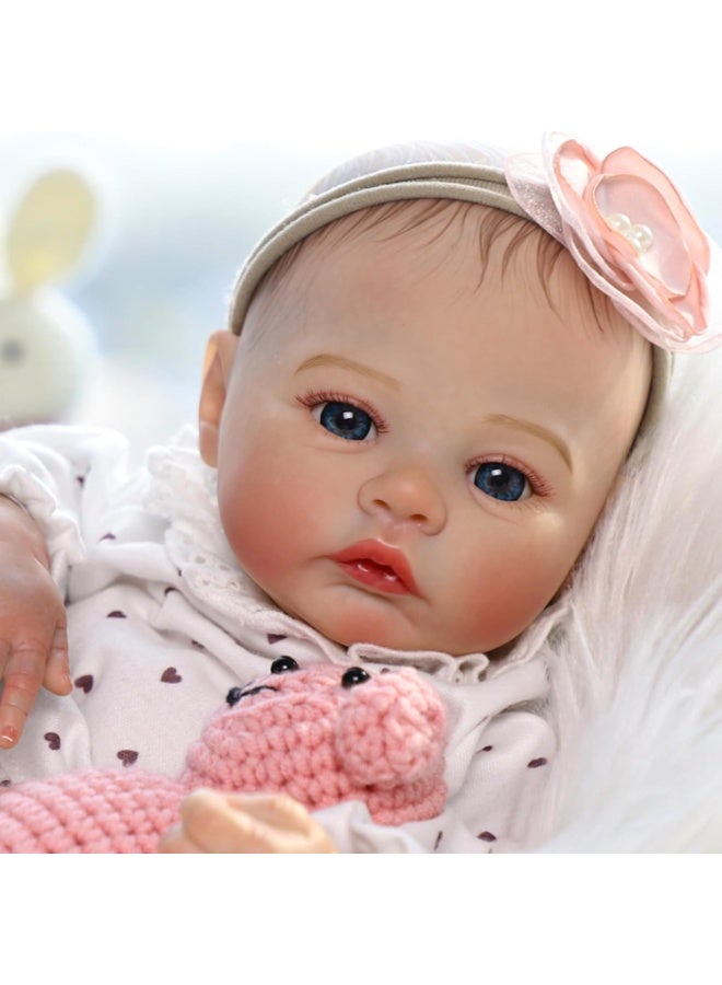 CUNUUDOOL Lifelike Reborn Baby Dolls, 18 Inch Vinyl Silicon Realistic Newborn Baby Dolls Girl, Real Life Baby Dolls With Soft Weighted Body, Real Baby, Gift With Accessories For 3+ Years Old Kids - Image 5