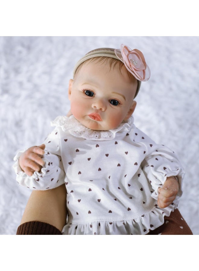 CUNUUDOOL Lifelike Reborn Baby Dolls, 18 Inch Vinyl Silicon Realistic Newborn Baby Dolls Girl, Real Life Baby Dolls With Soft Weighted Body, Real Baby, Gift With Accessories For 3+ Years Old Kids - Image 4
