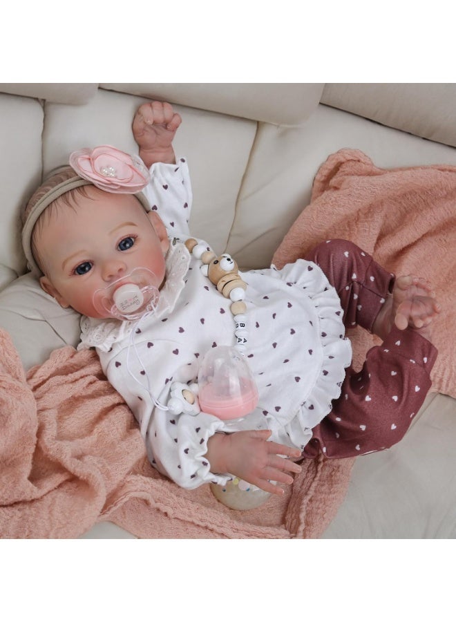 CUNUUDOOL Lifelike Reborn Baby Dolls, 18 Inch Vinyl Silicon Realistic Newborn Baby Dolls Girl, Real Life Baby Dolls With Soft Weighted Body, Real Baby, Gift With Accessories For 3+ Years Old Kids - Image 1
