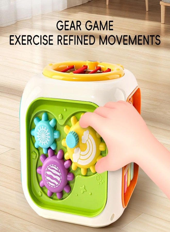 Cable World Montessori Toys 6 in 1 Baby Sensory Toy for Kids Educational Learning Shape Sorter Activity Stacking Toys Baby Shape Sorting Interactive Toy Fine Motor Skill Developmental,Multicolor - Image 4