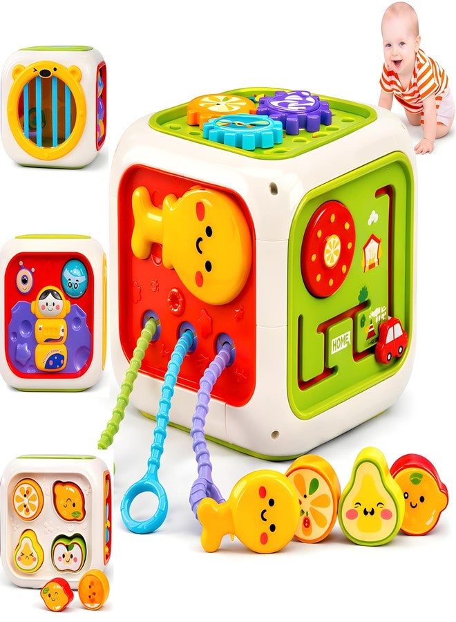 Cable World Montessori Toys 6 in 1 Baby Sensory Toy for Kids Educational Learning Shape Sorter Activity Stacking Toys Baby Shape Sorting Interactive Toy Fine Motor Skill Developmental,Multicolor - Image 1
