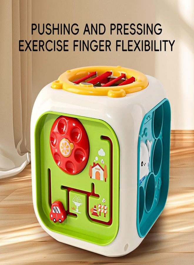 Cable World Montessori Toys 6 in 1 Baby Sensory Toy for Kids Educational Learning Shape Sorter Activity Stacking Toys Baby Shape Sorting Interactive Toy Fine Motor Skill Developmental,Multicolor - Image 3