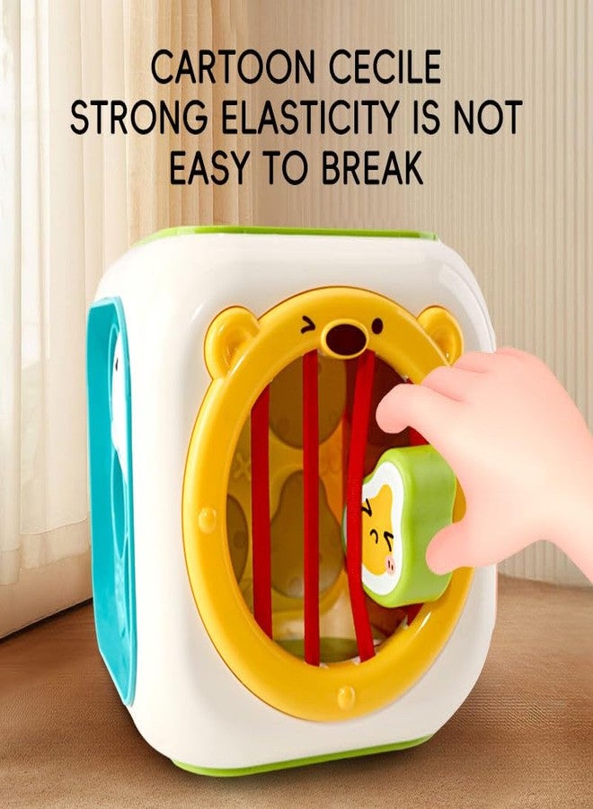 Cable World Montessori Toys 6 in 1 Baby Sensory Toy for Kids Educational Learning Shape Sorter Activity Stacking Toys Baby Shape Sorting Interactive Toy Fine Motor Skill Developmental,Multicolor - Image 2