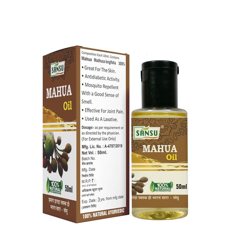 SANSU زيت ماهوا سانسو الطبيعي الأيورفيدي 50 مل مع زيت الكتان 200 مل حزمة كومبو - Image 4