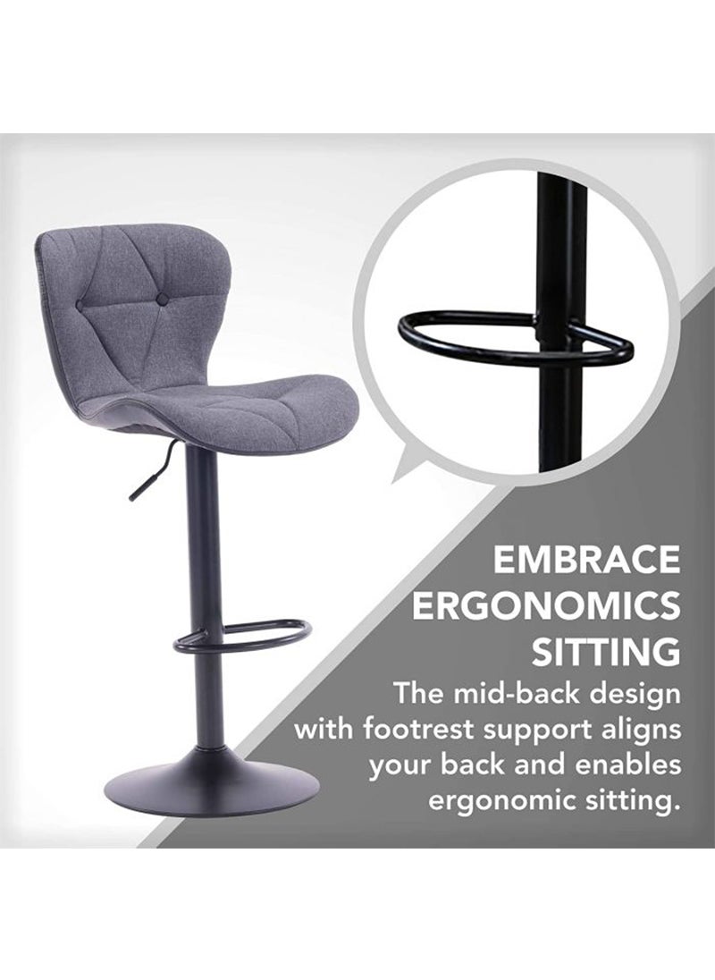 Mahmayi Mahmayi C866 Grey Bar Stool with Adjustable Height - Grey  - Image 5