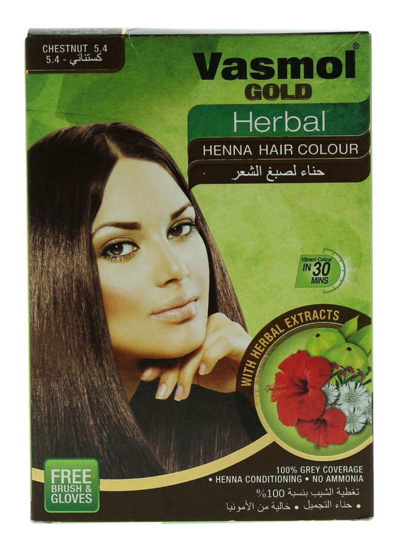 لون شعر الحناء العشبي الذهبي 5.4 كستنائي 60 جرام