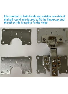 KASTWAVE Cabinet Hinge Repair Plate, Stainless Steel Hinge Repair Kits with Mounting Screws Wooden for Protecting Furniture and Kitchen Cabinet 4 Half Hole  - Image 3