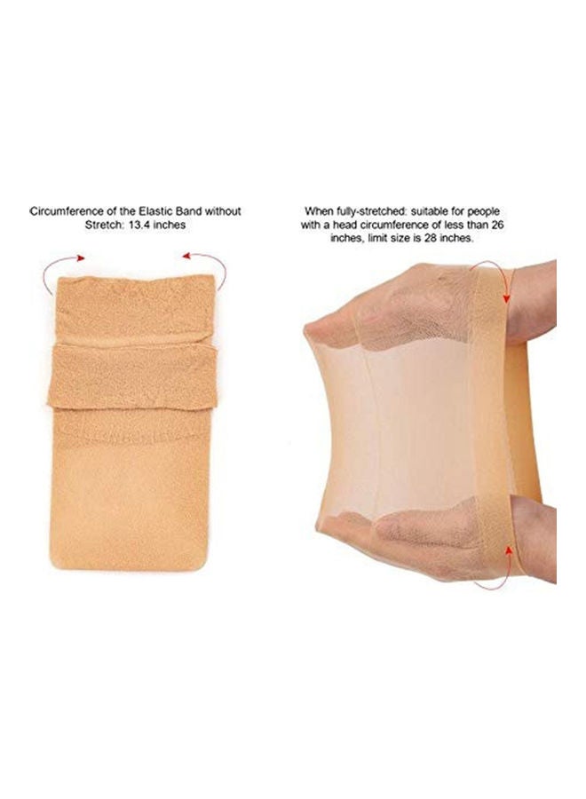 NIBEMINENT Pack Of 2 Elastic Wig Cap Light Skin 11x19cm - Image 4