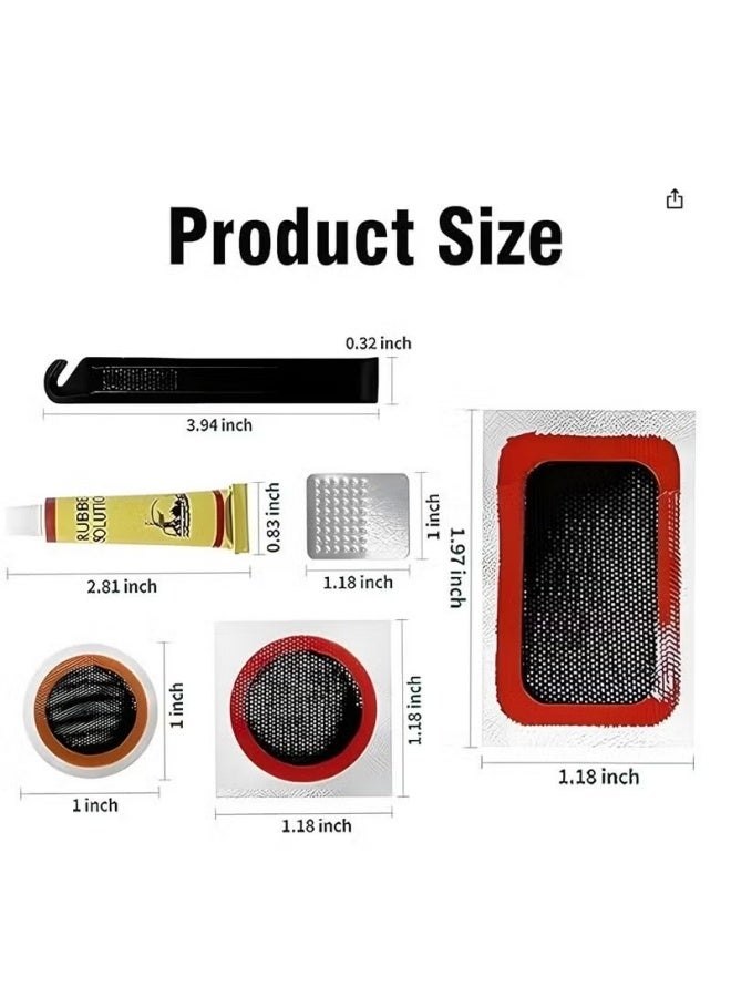 Puncture Bike Tire Repair Kit, 40 pcs Tire Patches and 4pcs Metal Rasps, 3 Tyre sealant，2 Valve，2 Crowbar，4 Rubber tube，Bicycle Tire Repair Kit, Practical Bike Tire Patch Kit Road Bike Tire Patch Tool Easy & Quick Repair for Bicycles(55pcs) - Image 2