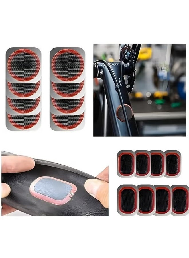 Puncture Bike Tire Repair Kit, 40 pcs Tire Patches and 4pcs Metal Rasps, 3 Tyre sealant，2 Valve，2 Crowbar，4 Rubber tube，Bicycle Tire Repair Kit, Practical Bike Tire Patch Kit Road Bike Tire Patch Tool Easy & Quick Repair for Bicycles(55pcs) - Image 3