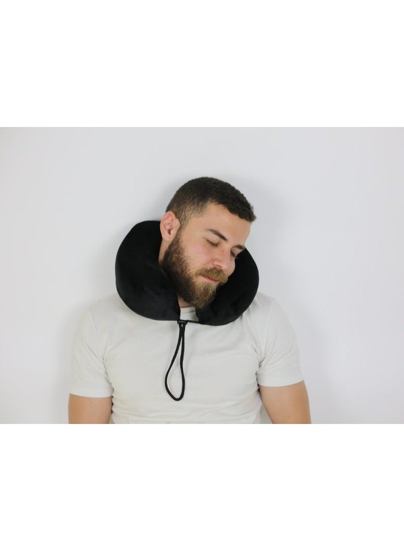 ماكس كمفورت وساده سفر من الميموري فوم الامريكي عالي الجوده لراحة الرقبه اثناء السفر , من ماكس كومفرت , أسود - Image 3