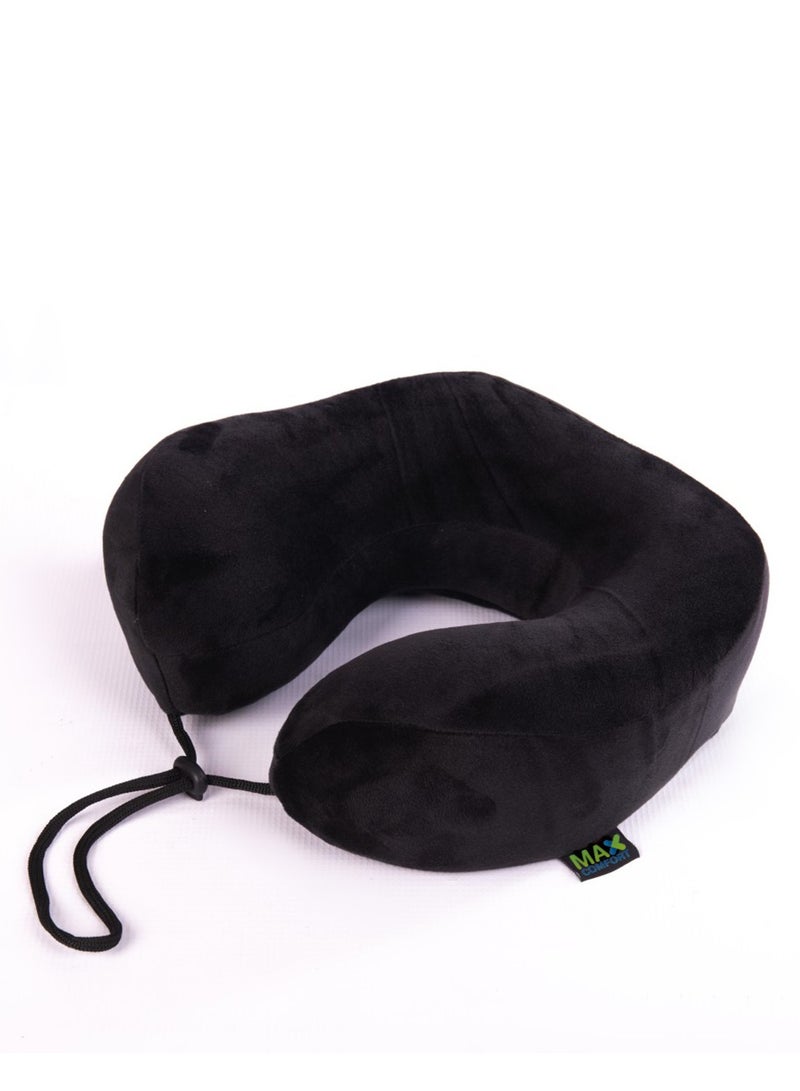 ماكس كمفورت وساده سفر من الميموري فوم الامريكي عالي الجوده لراحة الرقبه اثناء السفر , من ماكس كومفرت , أسود - Image 1