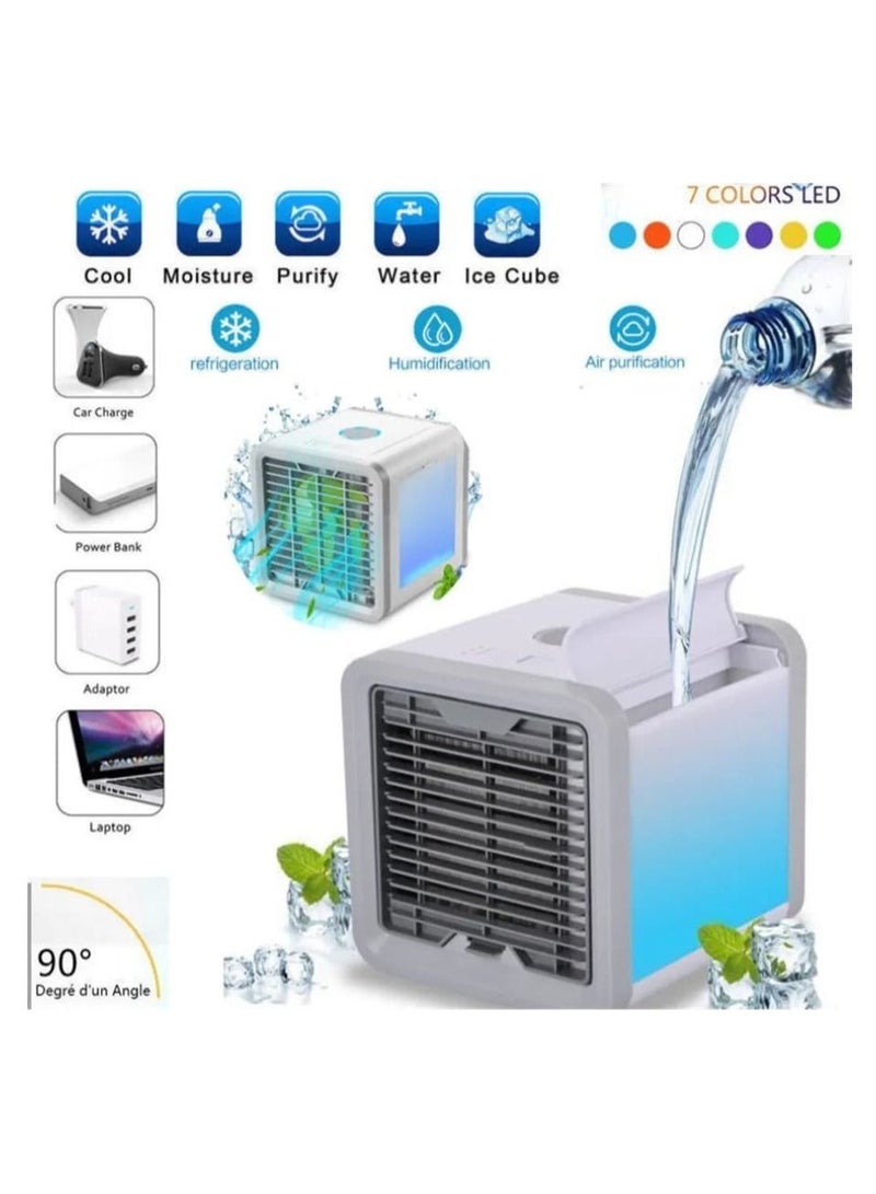Mini Air Cooler Cooling USB Fan Conditioner With Colorful LED Portable Desk Room  - Image 2