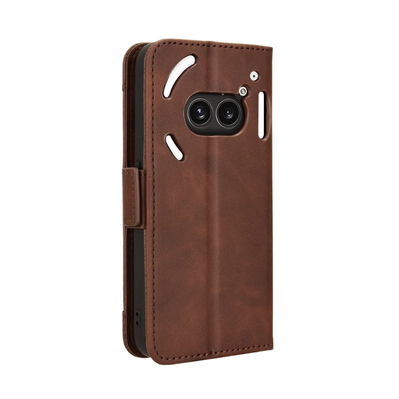 HuHa Case Cover For Nothing Phone 2a Skin Feel Calf Texture Card Slots Leather Phone Case(Brown) - Image 3