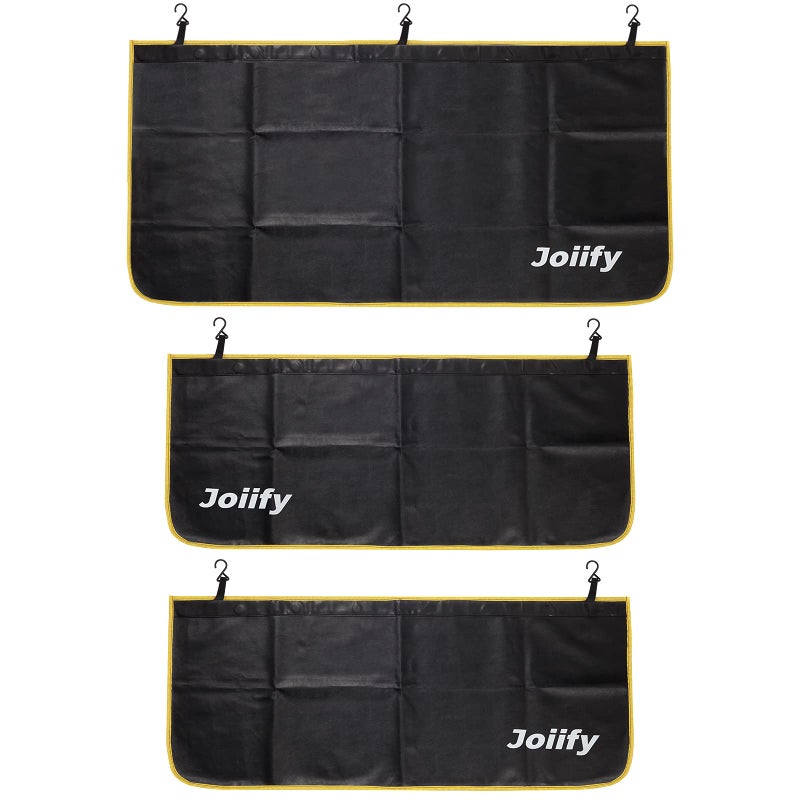 Joiify Thicker Fender Covers for Mechanics with 25 Stronger Magnets Hooks 3 Pcs Car Fender Protector Mat Size Large