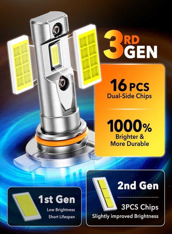 OXILAM H11 9005 Light Bulbs Combo, 70000lm 900% Brighter 6500K Cool White Light, H11-H9-H8 9005-HB3 Fog Light DRL Halogen Replacement 1:1 Size, Wireless Design, IP68 Waterproof, Pack of 4 - Image 4