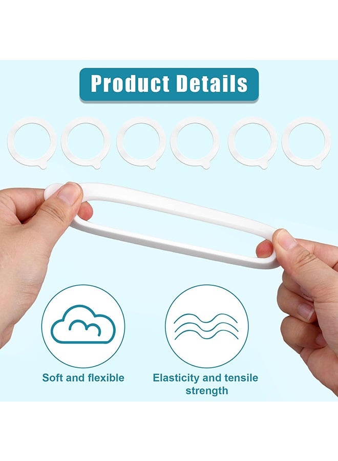 دبليو أف أف أو 6 قطع حلقات مطاطية لأغطية الجرار الزجاجية، حشوة سيليكون محكمة الإغلاق، حشوة سيليكون مقاومة للتسرب لأغطية الجرار الزجاجية، مرنة وتلائم معظم الأحجام (أبيض/3.54 بوصة) - Image 3