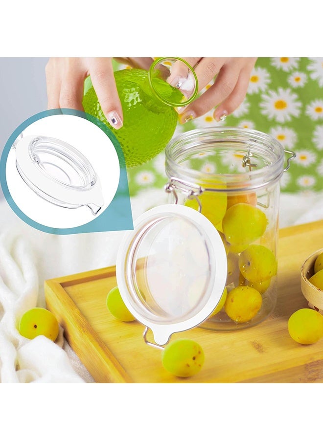 دبليو أف أف أو 6 قطع حلقات مطاطية لأغطية الجرار الزجاجية، حشوة سيليكون محكمة الإغلاق، حشوة سيليكون مقاومة للتسرب لأغطية الجرار الزجاجية، مرنة وتلائم معظم الأحجام (أبيض/3.54 بوصة) - Image 5