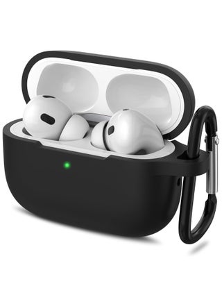 Compatible with AirPods Pro 2 Case, Silicone Shockproof Protective Case for AirPods Pro 2nd Generation 2022 Case Cover with Carabiner (Black) - pzsku/Z53F8F0033C9E63564D63Z/45/1748814553/de270a09-dcdf-4eb5-ba80-ba250d8a58ac