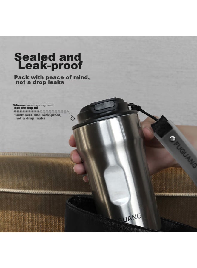 Tomimitsu Fuguang Coffee Mug, 316l Stainless Steel Insulated Cup, For Men And Women, Students, Tea Cup, Office, Car, Portable Water Cup - Image 2
