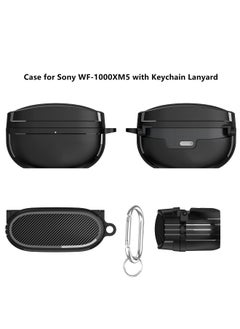 نيبمينينت غطاء واقي متوافق مع Sony WF1000XM5، مصنوع من TPU المقاوم للصدمات مع خطاف (ألياف الكربون باللون الأسود)  - Image 4
