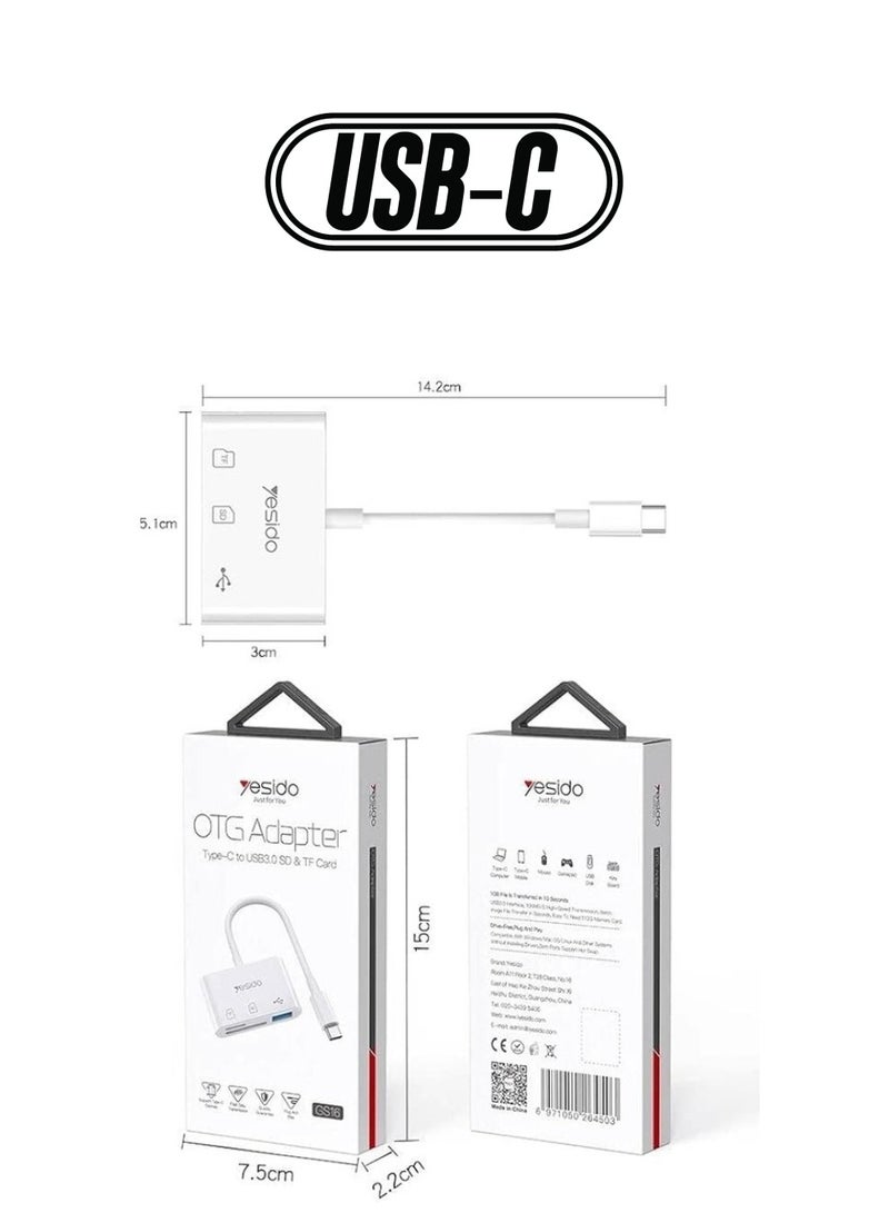 ELTRAZONE GS16 OTG Adapter – Compact White USB On-The-Go Converter - Image 1