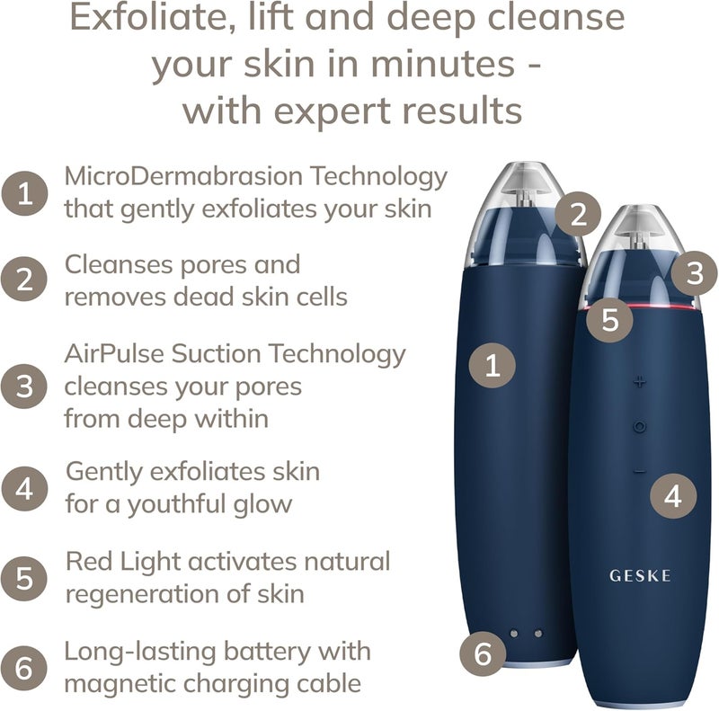 GESKE SmartAppGuided™ MicroDermabrasion Blackhead Remover | 7 in 1 | Blackhead Remover | Electric Pore Cleaner | Innovative Vacuum Cup | Beauty Tool | Skin Cleansing Device | Skincare Device - Image 2
