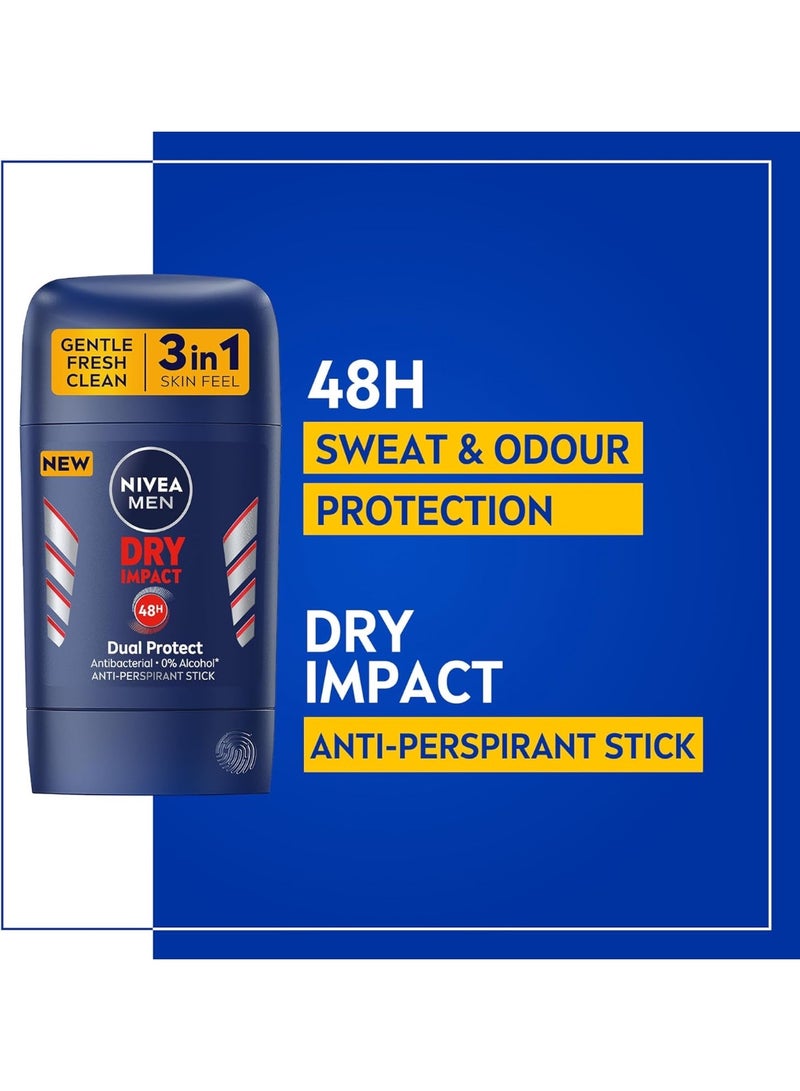 نيفيا ستيك مزيل للعرق دراي امباكت من نيفيا للرجال في عبوة 50 ملم - يدوم 48 ساعة، منعش - Image 2