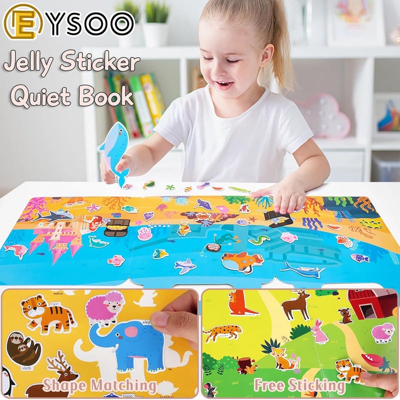 EYSOO Sticker Books 6 Pack Busy Books Kids Reusable Stickers Kids Travel Toy for Boys Girls (A) - Image 3