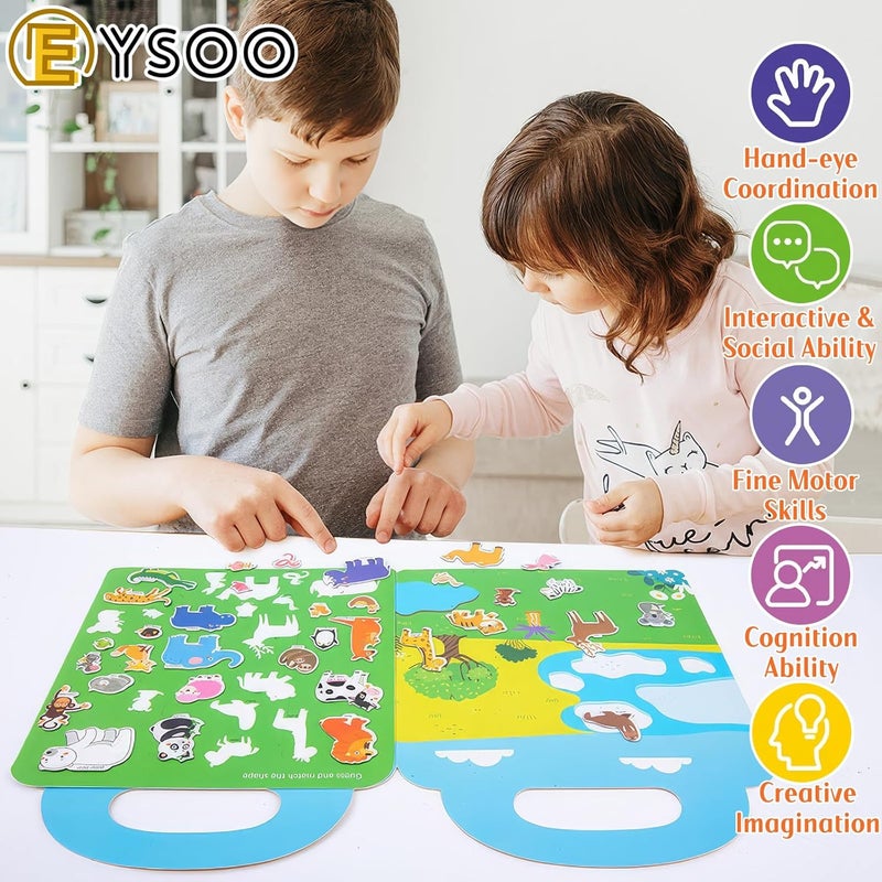 EYSOO Sticker Books 6 Pack Busy Books Kids Reusable Stickers Kids Travel Toy for Boys Girls (A) - Image 5