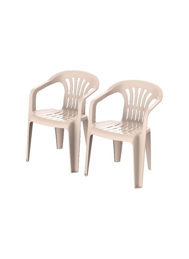 Cosmoplast Set of 2 Duchess Chair (Beige)  - Image 1