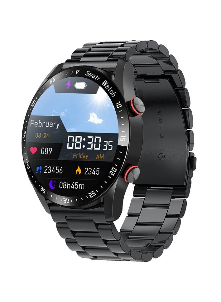 AROAQ Hw20 Smart Watch, Multifunctional Ip67 Waterproof Health Monitoring Watch, Large Display Wrist Watch With Heart Rate, Blood Pressure, Blood Oxygen, Sleep Monitoring, (Black Steel) - Image 1