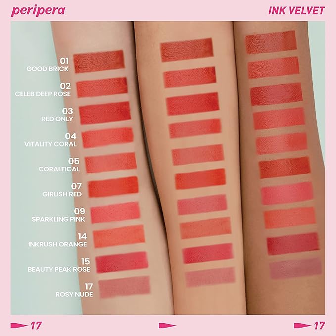 Peripera Peripera Lip Ink Velvet Tint Soft Glowing Cosmetics Smooth And Shining Long Lasting Makeup Beauty Peak Rose - Image 2