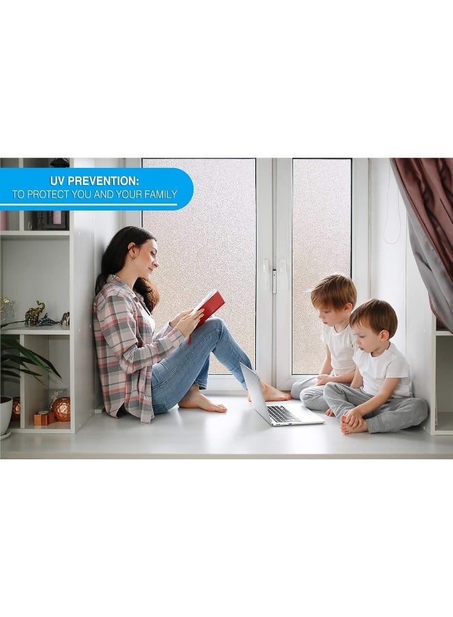 Window Whirl Privacy Window Film: Translucent Static Cling Treatment for Home Security and Decorative Frosted Glass Effect - No Residue, Heat Control, UV Prevention, Easy Removal (Winter Frost, 36 x 72 inches) - Image 3